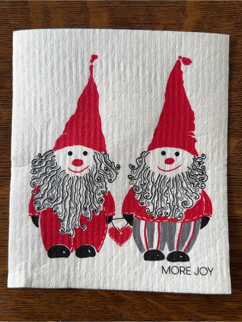 MORE JOY Christmas Gnome Swedish Dishcloth Sponge Cloth